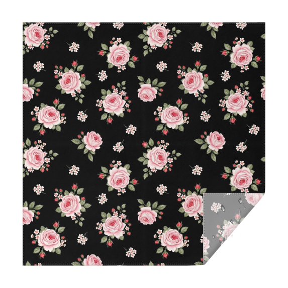 Pioneer Flower Floral Print Pattern Square Tablecloth, Waterproof Wipeable Spillproof Washable Table Cover for Home Kitchen Party Decor, 42"x42"