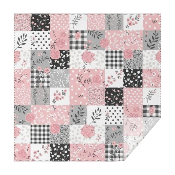 Pioneer Flower Floral Print Pattern Square Tablecloth, Waterproof Wipeable Spillproof Washable Table Cover for Home Kitchen Party Decor, 42"x42"