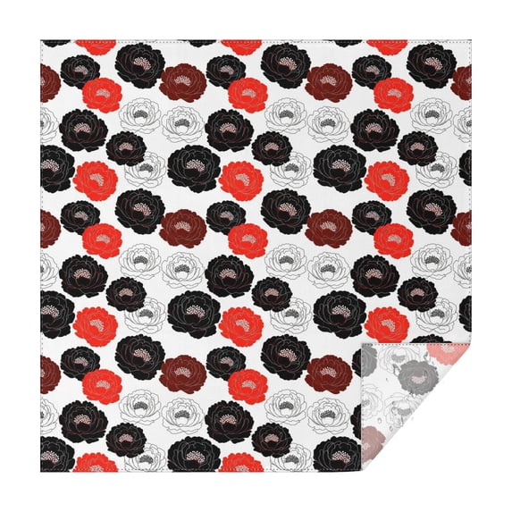 Pioneer Flower Floral Print Pattern Square Tablecloth, Waterproof Wipeable Spillproof Washable Table Cover for Home Kitchen Party Decor, 42"x42"
