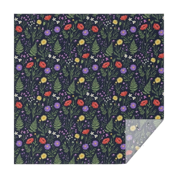 Pioneer Flower Floral Print Pattern Square Tablecloth, Waterproof Wipeable Spillproof Washable Table Cover for Home Kitchen Party Decor, 42"x42"