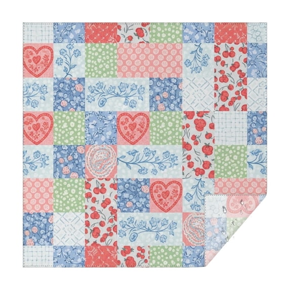 Pioneer Flower Floral Print Pattern Square Tablecloth, Waterproof Wipeable Spillproof Washable Table Cover for Home Kitchen Party Decor, 42"x42"