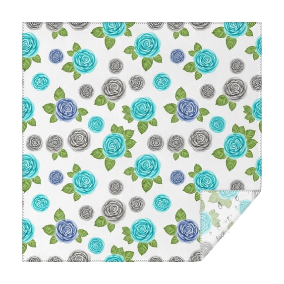 Pioneer Flower Floral Print Pattern Square Tablecloth, Waterproof Wipeable Spillproof Washable Table Cover for Home Kitchen Party Decor, 42"x42"