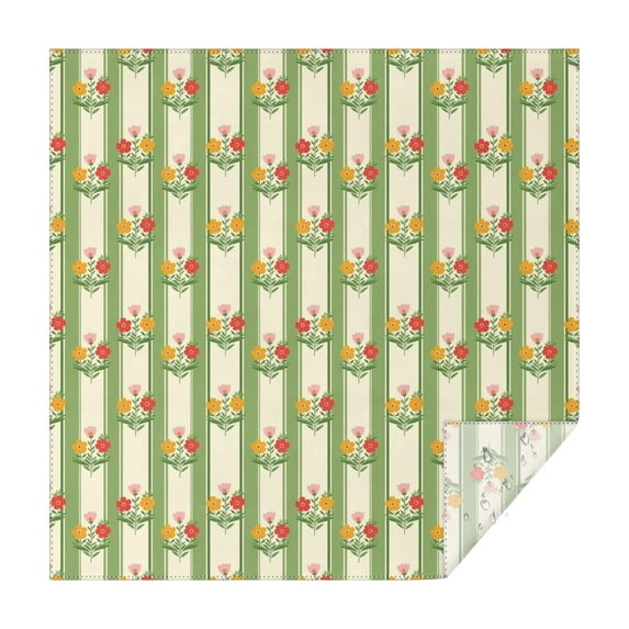 Pioneer Flower Floral Print Pattern Square Tablecloth, Waterproof Wipeable Spillproof Washable Table Cover for Home Kitchen Party Decor, 42"x42"
