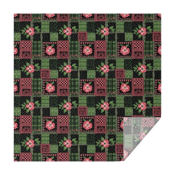 Pioneer Flower Floral Print Pattern Square Tablecloth, Waterproof Wipeable Spillproof Washable Table Cover for Home Kitchen Party Decor, 42"x42"