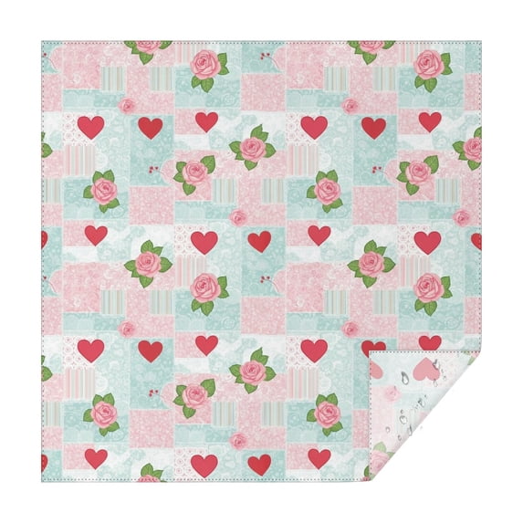 Pioneer Flower Floral Print Pattern Square Tablecloth, Waterproof Wipeable Spillproof Washable Table Cover for Home Kitchen Party Decor, 42"x42"
