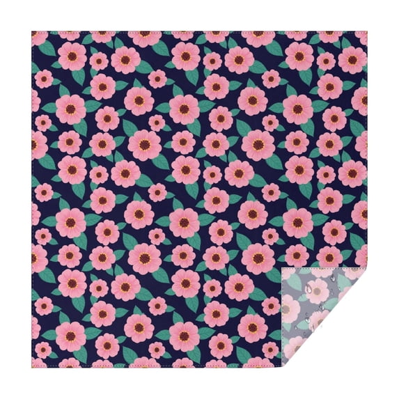 Pioneer Flower Floral Print Pattern Square Tablecloth, Waterproof Wipeable Spillproof Washable Table Cover for Home Kitchen Party Decor, 42"x42"