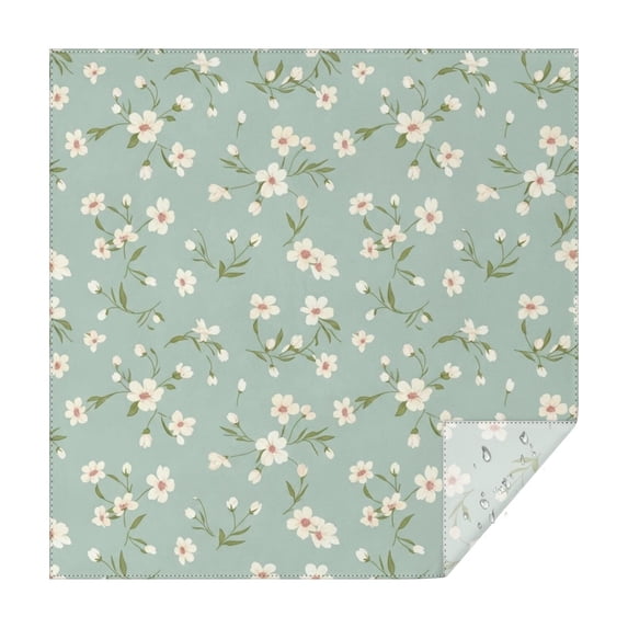 Pioneer Flower Floral Print Pattern Square Tablecloth, Waterproof Wipeable Spillproof Washable Table Cover for Home Kitchen Party Decor, 42"x42"