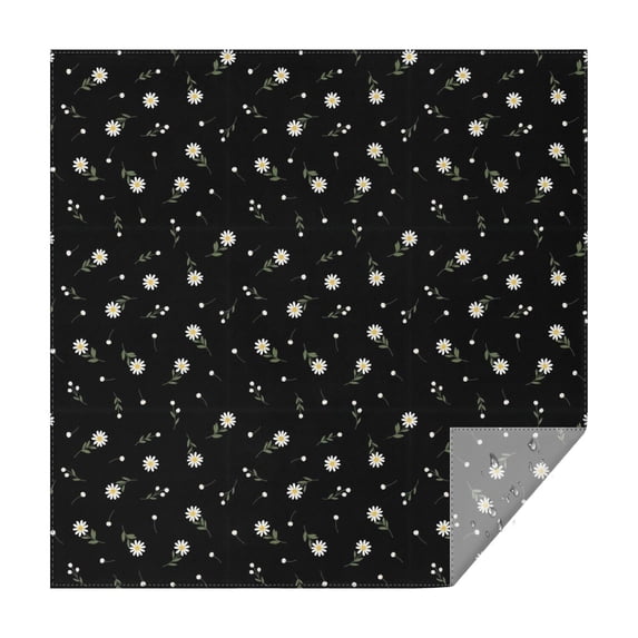 Pioneer Flower Floral Print Pattern Square Tablecloth, Waterproof Wipeable Spillproof Washable Table Cover for Home Kitchen Party Decor, 42"x42"