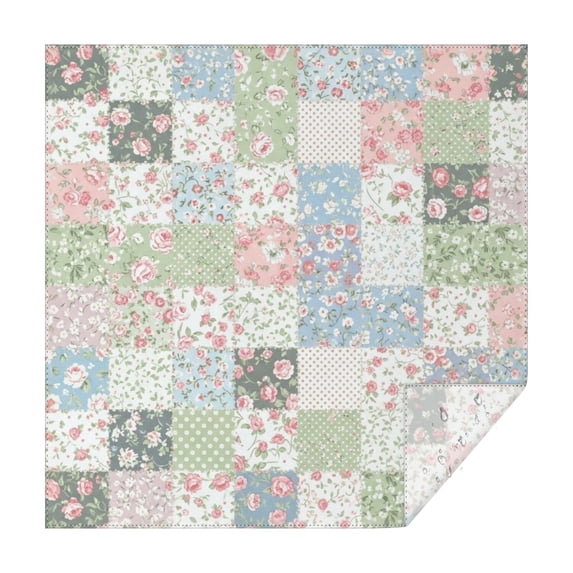 Pioneer Flower Floral Print Pattern Square Tablecloth, Waterproof Wipeable Spillproof Washable Table Cover for Home Kitchen Party Decor, 42"x42"
