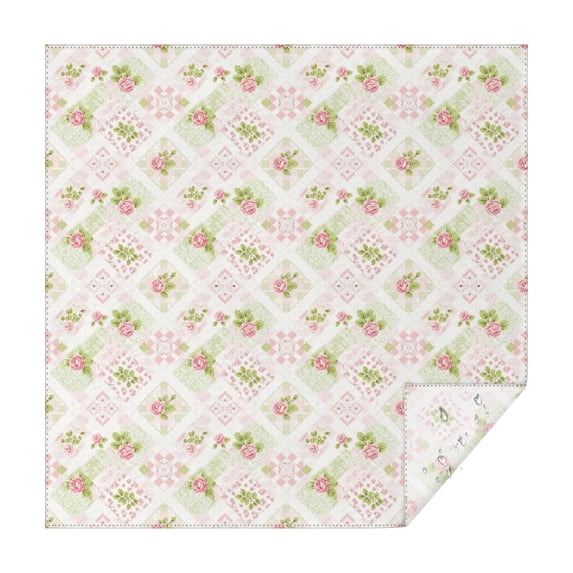 Pioneer Flower Floral Print Pattern Square Tablecloth, Waterproof Wipeable Spillproof Washable Table Cover for Home Kitchen Party Decor, 42"x42"
