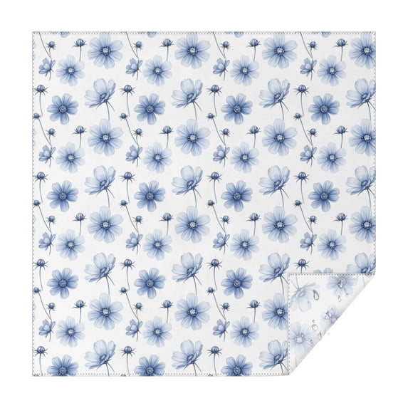 Pioneer Flower Floral Print Pattern Square Tablecloth, Waterproof Wipeable Spillproof Washable Table Cover for Home Kitchen Party Decor, 42"x42"