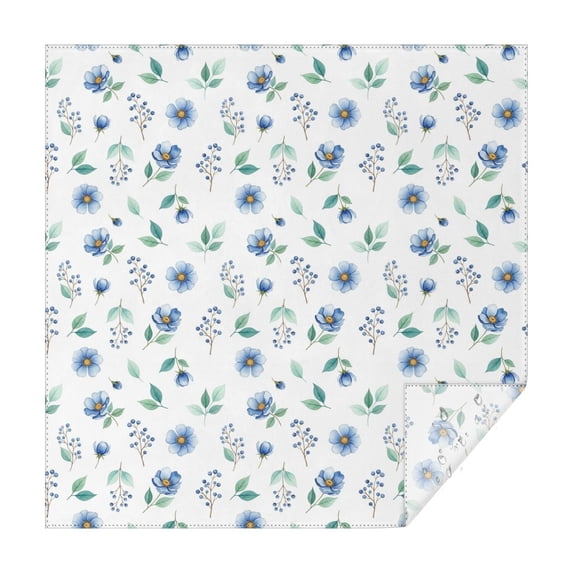 Pioneer Flower Floral Print Pattern Square Tablecloth, Waterproof Wipeable Spillproof Washable Table Cover for Home Kitchen Party Decor, 42"x42"