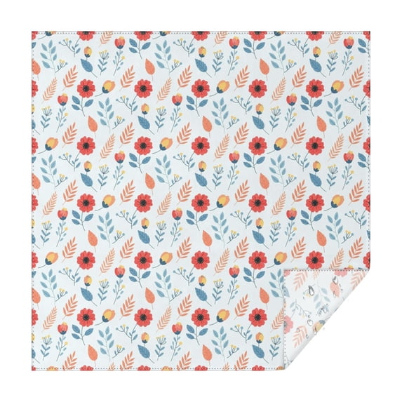 Pioneer Flower Floral Print Pattern Square Tablecloth, Waterproof Wipeable Spillproof Washable Table Cover for Home Kitchen Party Decor, 42"x42"