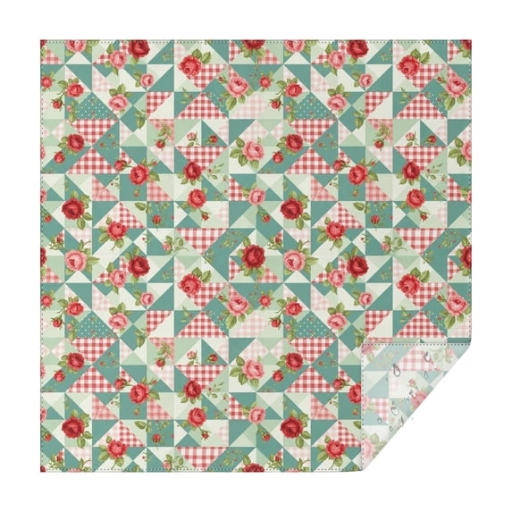 Pioneer Flower Floral Print Pattern Square Tablecloth, Waterproof Wipeable Spillproof Washable Table Cover for Home Kitchen Party Decor, 42"x42"