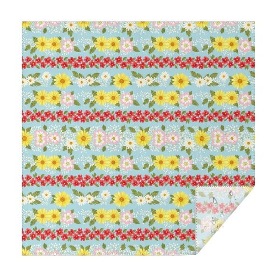 Pioneer Flower Floral Print Pattern Square Tablecloth, Waterproof Wipeable Spillproof Washable Table Cover for Home Kitchen Party Decor, 42"x42"