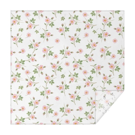Pioneer Flower Floral Print Pattern Square Tablecloth, Waterproof Wipeable Spillproof Washable Table Cover for Home Kitchen Party Decor, 42"x42"