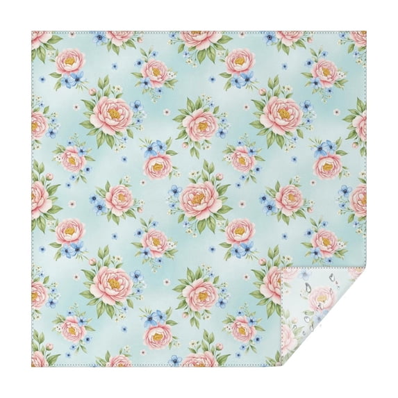 Pioneer Flower Floral Print Pattern Square Tablecloth, Waterproof Wipeable Spillproof Washable Table Cover for Home Kitchen Party Decor, 42"x42"