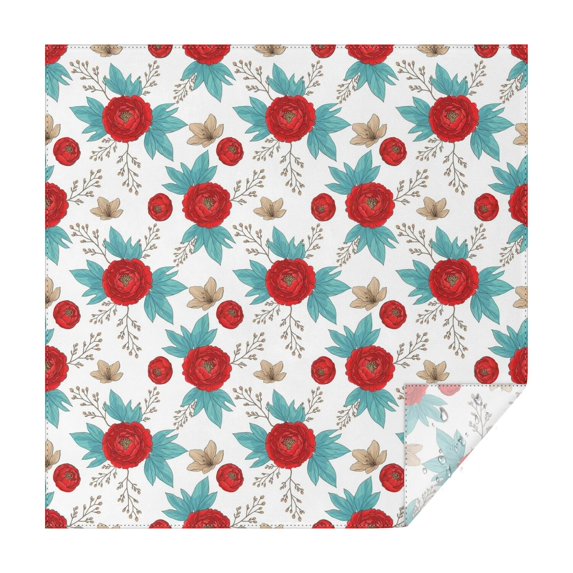 Pioneer Flower Floral Print Pattern Square Tablecloth, Waterproof Wipeable Spillproof Washable Table Cover for Home Kitchen Party Decor, 42"x42"