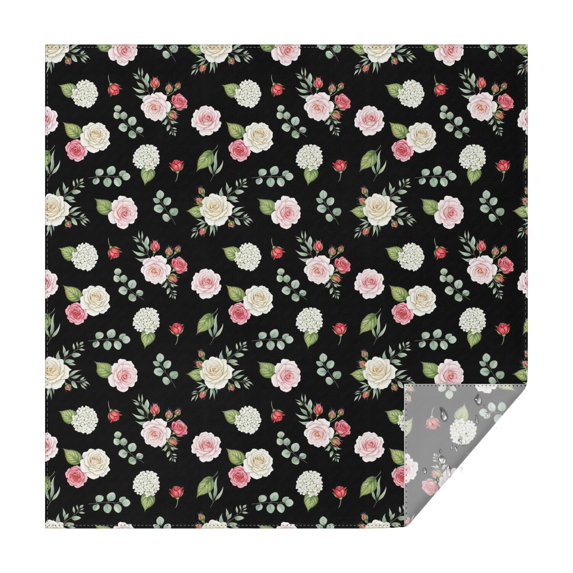 Pioneer Flower Floral Print Pattern Square Tablecloth, Waterproof Wipeable Spillproof Washable Table Cover for Home Kitchen Party Decor, 42"x42"