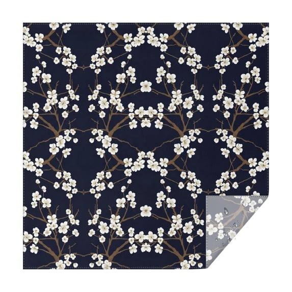 Pioneer Flower Floral Print Pattern Square Tablecloth, Waterproof Wipeable Spillproof Washable Table Cover for Home Kitchen Party Decor, 42"x42"