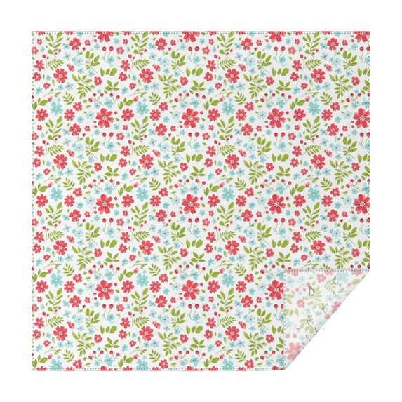 Pioneer Flower Floral Print Pattern Square Tablecloth, Waterproof Wipeable Spillproof Washable Table Cover for Home Kitchen Party Decor, 42"x42"