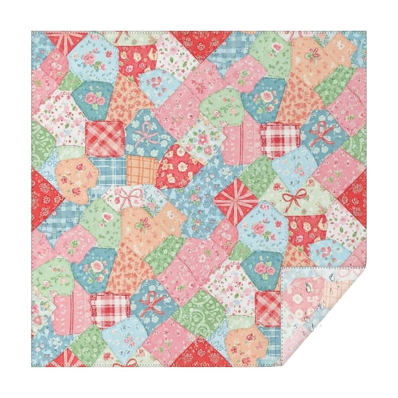 Pioneer Flower Floral Print Pattern Square Tablecloth, Waterproof Wipeable Spillproof Washable Table Cover for Home Kitchen Party Decor, 42"x42"