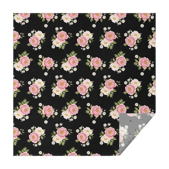 Pioneer Flower Floral Print Pattern Square Tablecloth, Waterproof Wipeable Spillproof Washable Table Cover for Home Kitchen Party Decor, 42"x42"