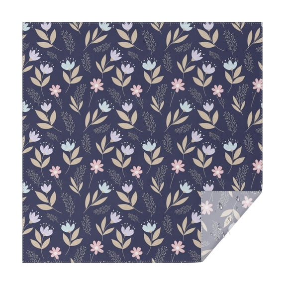 Pioneer Flower Floral Print Pattern Square Tablecloth, Waterproof Wipeable Spillproof Washable Table Cover for Home Kitchen Party Decor, 42"x42"