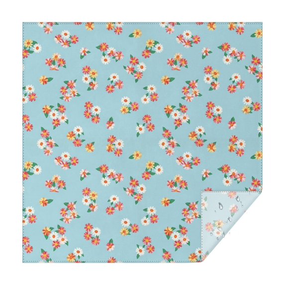 Pioneer Flower Floral Print Pattern Square Tablecloth, Waterproof Wipeable Spillproof Washable Table Cover for Home Kitchen Party Decor, 42"x42"