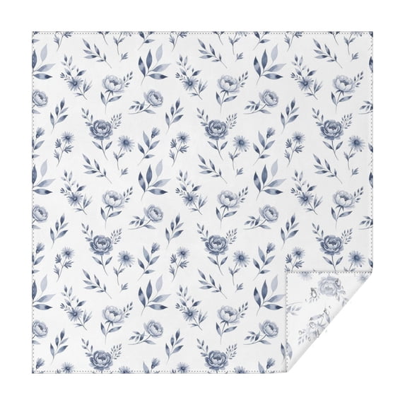 Pioneer Flower Floral Print Pattern Square Tablecloth, Waterproof Wipeable Spillproof Washable Table Cover for Home Kitchen Party Decor, 42"x42"