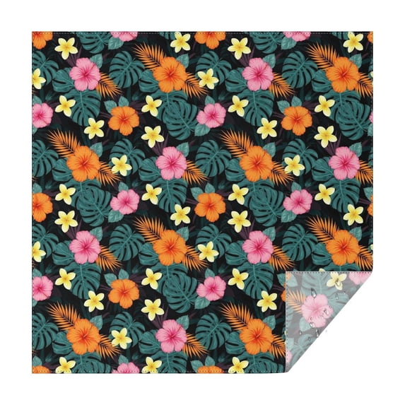 Pioneer Flower Floral Print Pattern Square Tablecloth, Waterproof Wipeable Spillproof Washable Table Cover for Home Kitchen Party Decor, 42"x42"