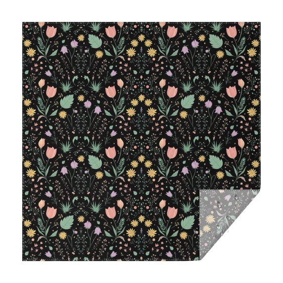 Pioneer Flower Floral Print Pattern Square Tablecloth, Waterproof Wipeable Spillproof Washable Table Cover for Home Kitchen Party Decor, 42"x42"