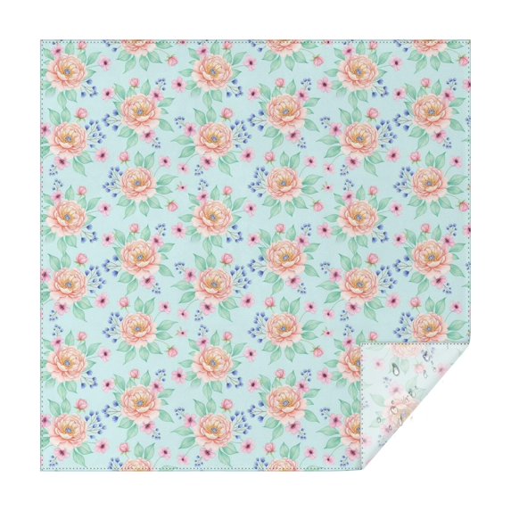 Pioneer Flower Floral Print Pattern Square Tablecloth, Waterproof Wipeable Spillproof Washable Table Cover for Home Kitchen Party Decor, 42"x42"