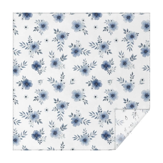 Pioneer Flower Floral Print Pattern Square Tablecloth, Waterproof Wipeable Spillproof Washable Table Cover for Home Kitchen Party Decor, 42"x42"