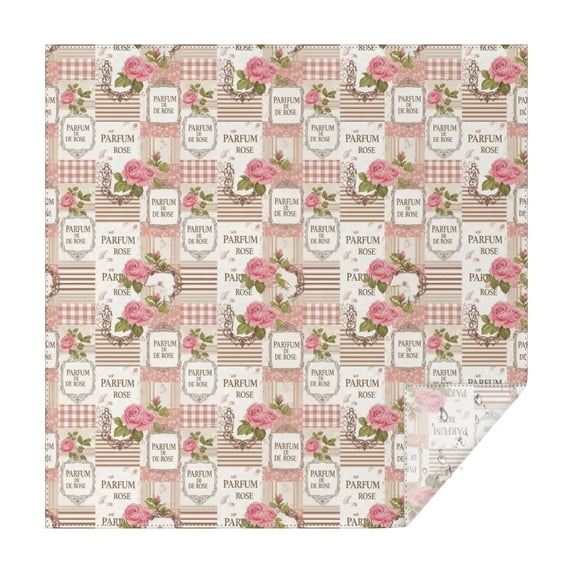 Pioneer Flower Floral Print Pattern Square Tablecloth, Waterproof Wipeable Spillproof Washable Table Cover for Home Kitchen Party Decor, 42"x42"