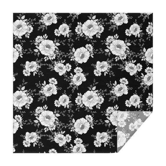 Pioneer Flower Floral Print Pattern Square Tablecloth, Waterproof Wipeable Spillproof Washable Table Cover for Home Kitchen Party Decor, 42"x42"