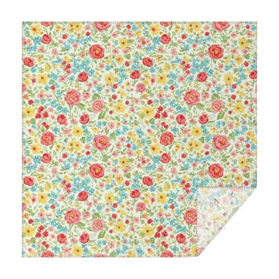 Pioneer Flower Floral Print Pattern Square Tablecloth, Waterproof Wipeable Spillproof Washable Table Cover for Home Kitchen Party Decor, 42"x42"