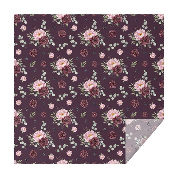 Pioneer Flower Floral Print Pattern Square Tablecloth, Waterproof Wipeable Spillproof Washable Table Cover for Home Kitchen Party Decor, 42"x42"