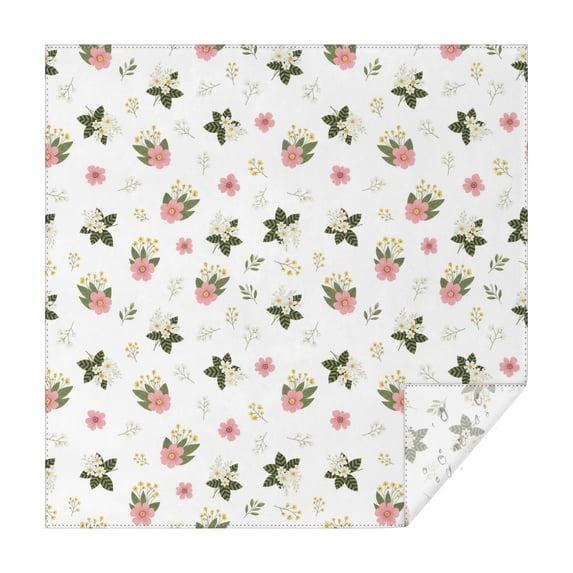 Pioneer Flower Floral Print Pattern Square Tablecloth, Waterproof Wipeable Spillproof Washable Table Cover for Home Kitchen Party Decor, 42"x42"