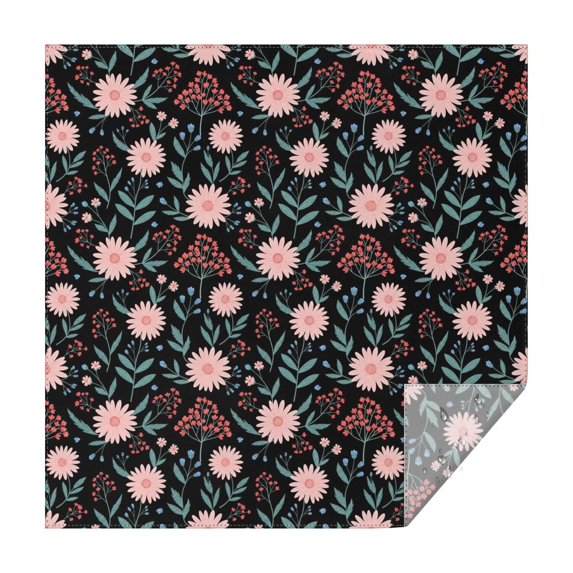 Pioneer Flower Floral Print Pattern Square Tablecloth, Waterproof Wipeable Spillproof Washable Table Cover for Home Kitchen Party Decor, 42"x42"