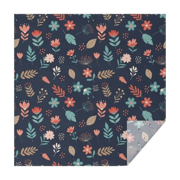 Pioneer Flower Floral Print Pattern Square Tablecloth, Waterproof Wipeable Spillproof Washable Table Cover for Home Kitchen Party Decor, 42"x42"