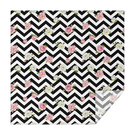 Pioneer Flower Floral Print Pattern Square Tablecloth, Waterproof Wipeable Spillproof Washable Table Cover for Home Kitchen Party Decor, 42"x42"