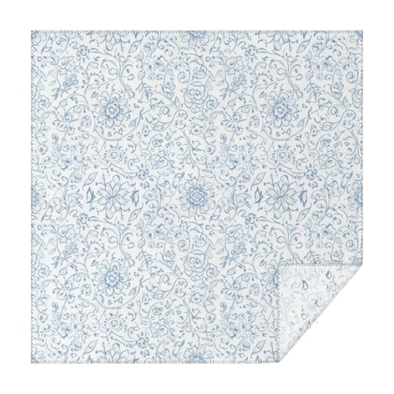 Pioneer Flower Floral Print Pattern Square Tablecloth, Waterproof Wipeable Spillproof Washable Table Cover for Home Kitchen Party Decor, 42"x42"
