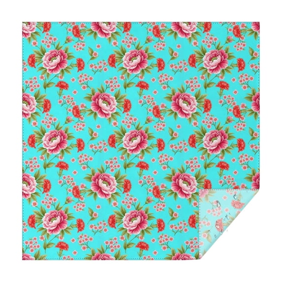 Pioneer Flower Floral Print Pattern Square Tablecloth, Waterproof Wipeable Spillproof Washable Table Cover for Home Kitchen Party Decor, 42"x42"