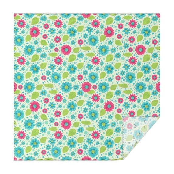 Pioneer Flower Floral Print Pattern Square Tablecloth, Waterproof Wipeable Spillproof Washable Table Cover for Home Kitchen Party Decor, 52"x52"