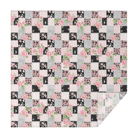 Pioneer Flower Floral Print Pattern Square Tablecloth, Waterproof Wipeable Spillproof Washable Table Cover for Home Kitchen Party Decor, 52"x52"