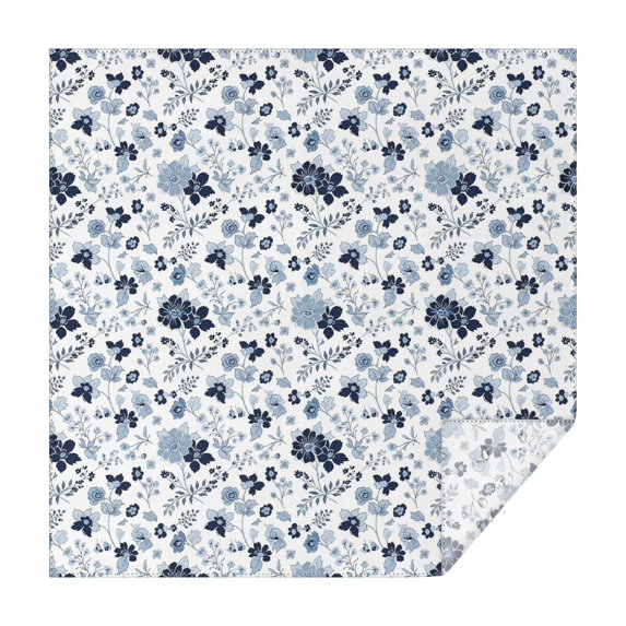 Pioneer Flower Floral Print Pattern Square Tablecloth, Waterproof Wipeable Spillproof Washable Table Cover for Home Kitchen Party Decor, 52"x52"