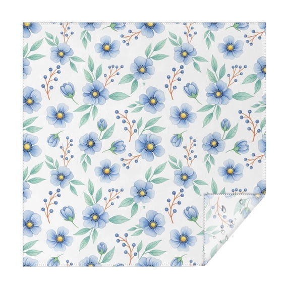 Pioneer Flower Floral Print Pattern Square Tablecloth, Waterproof Wipeable Spillproof Washable Table Cover for Home Kitchen Party Decor, 52"x52"