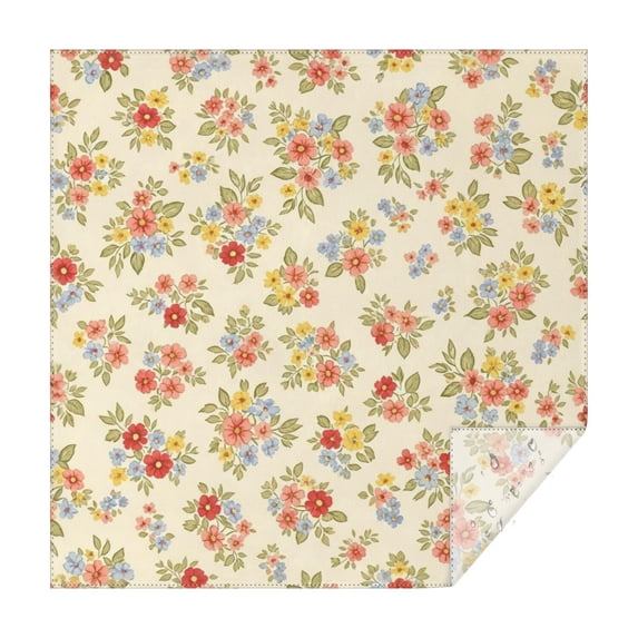 Pioneer Flower Floral Print Pattern Square Tablecloth, Waterproof Wipeable Spillproof Washable Table Cover for Home Kitchen Party Decor, 52"x52"