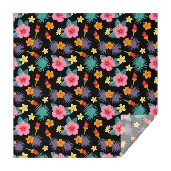 Pioneer Flower Floral Print Pattern Square Tablecloth, Waterproof Wipeable Spillproof Washable Table Cover for Home Kitchen Party Decor, 52"x52"